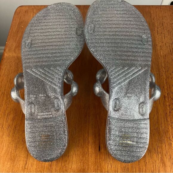 NWOB Steve Madden women’s Zaza bubble strap sandals silver size 9 - Picture 7 of 7